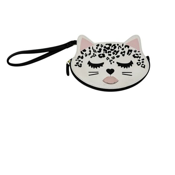 Luv Betsey By Betsey Johnson Leopard Print Cat Face Wristlet Bag Coin Purse 99 - Picture 7 of 10